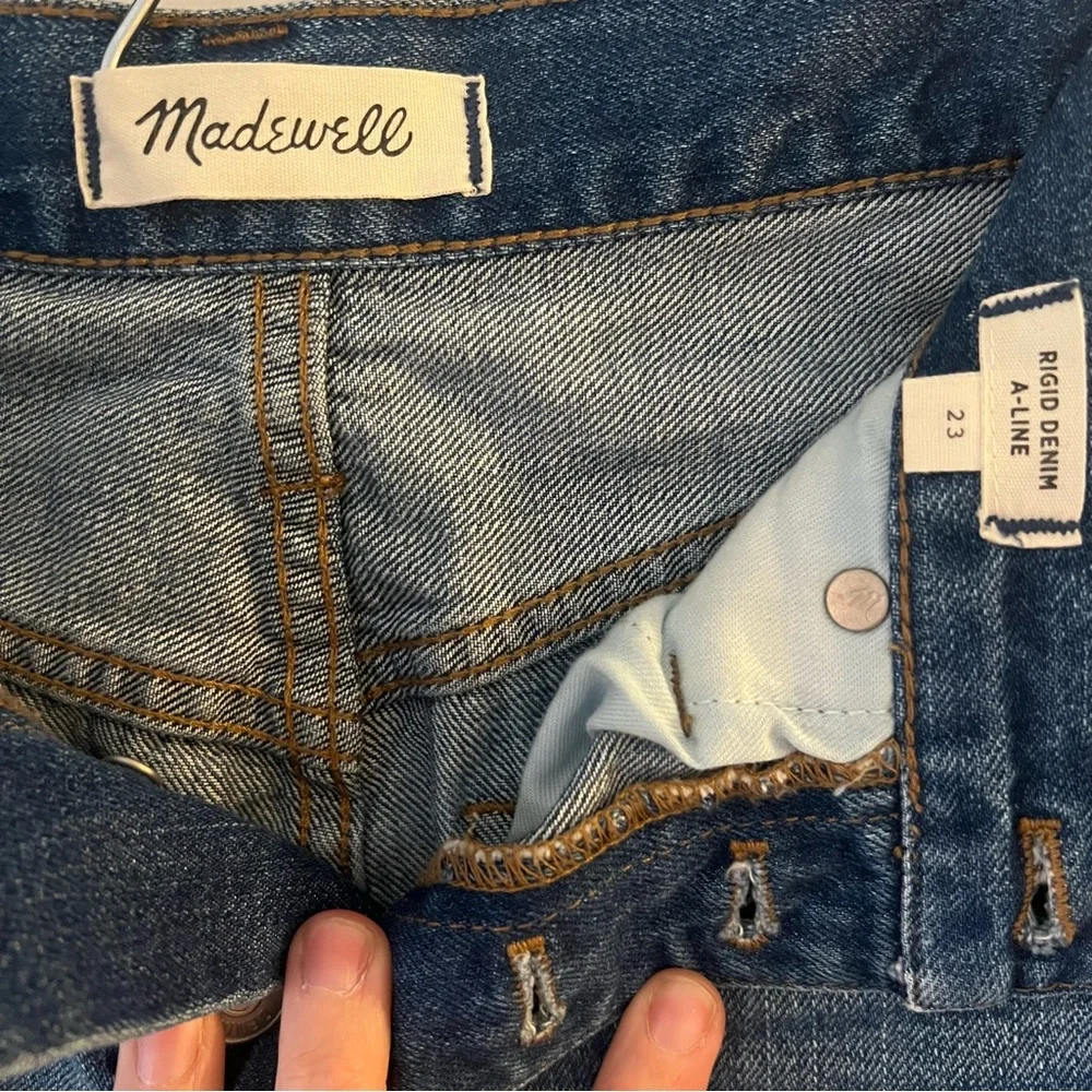 Madewell Button Fly Jean Denim Skirt Size - Picture 5 of 6